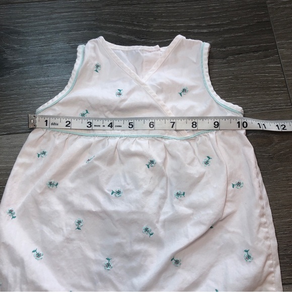 Jamie And Jack Jumpsuit Romper White Teal Floral Baby Girl Size 6-12 Months - Picture 5 of 9